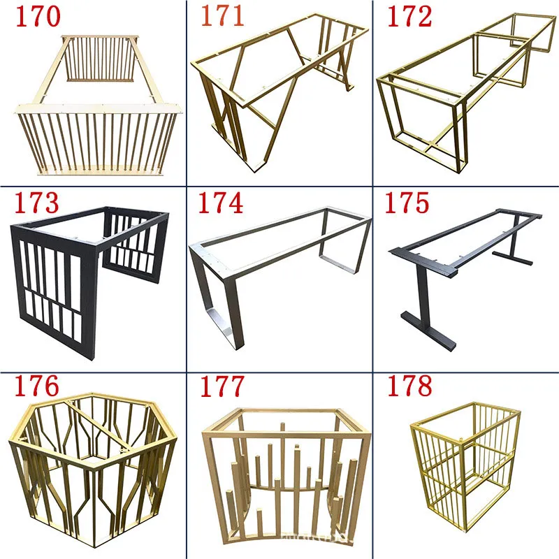 Customized Wrought Iron Bench Table Legs Slate Table Leg Brackets Metal stainless Steel Table Frame