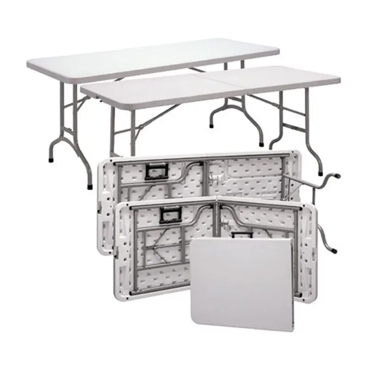 Customized 6ft Heavy Duty Outdoor Folding Camping Dining Picnic Conference Training Wedding Rectangular Plastic Tables For Events Party