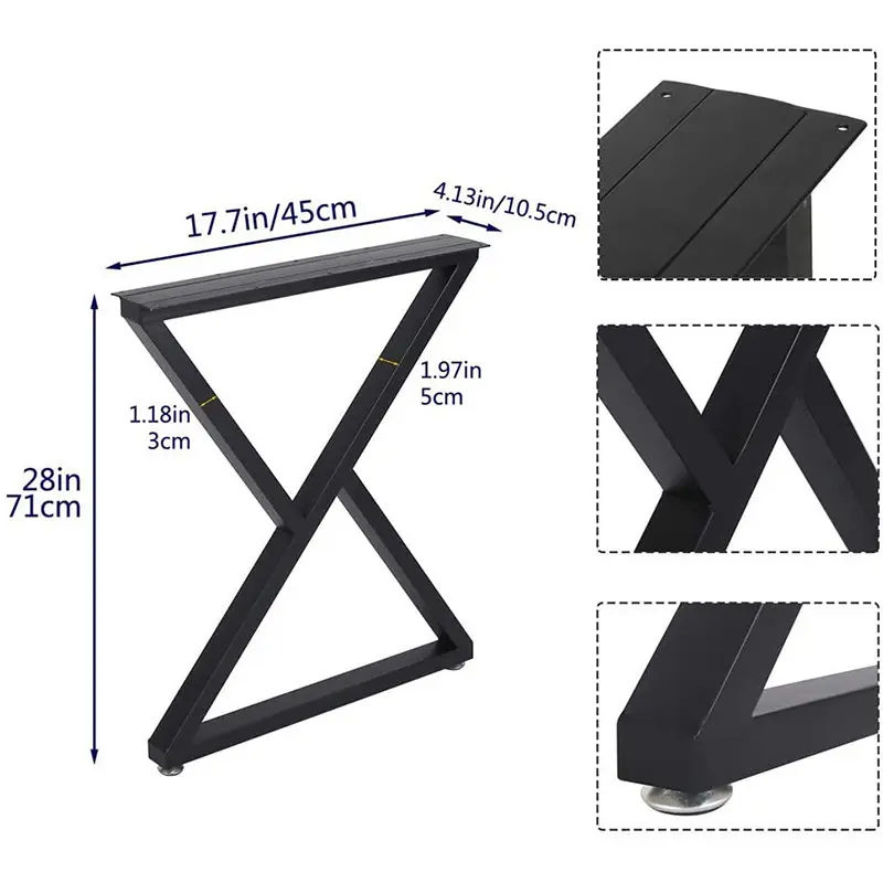 Customized Wrought Iron Table Legs Furniture Metal Hardware Bracket For Dining Table