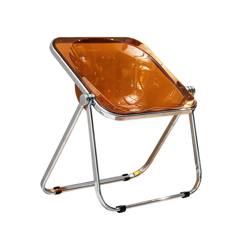 Customized  Nordic Simple Transparent Acrylic Backrest Folding Chair, Dining Room Living Room Home Chair