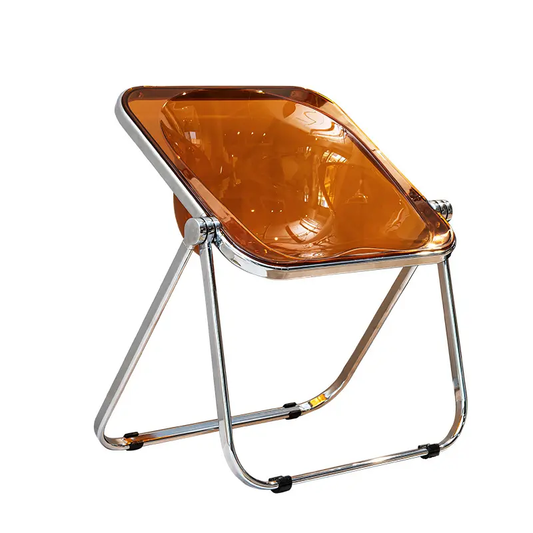 Customized  Nordic Simple Transparent Acrylic Backrest Folding Chair, Dining Room Living Room Home Chair