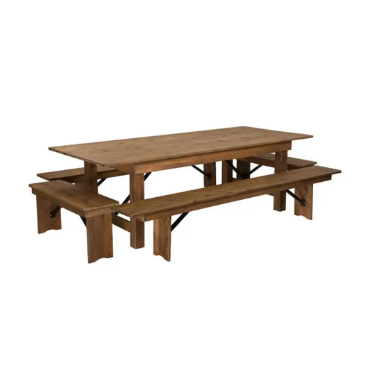 Customized Brown Wooden Retro Portable Simple Table Folding Bench, Solid Wood Folding Bench