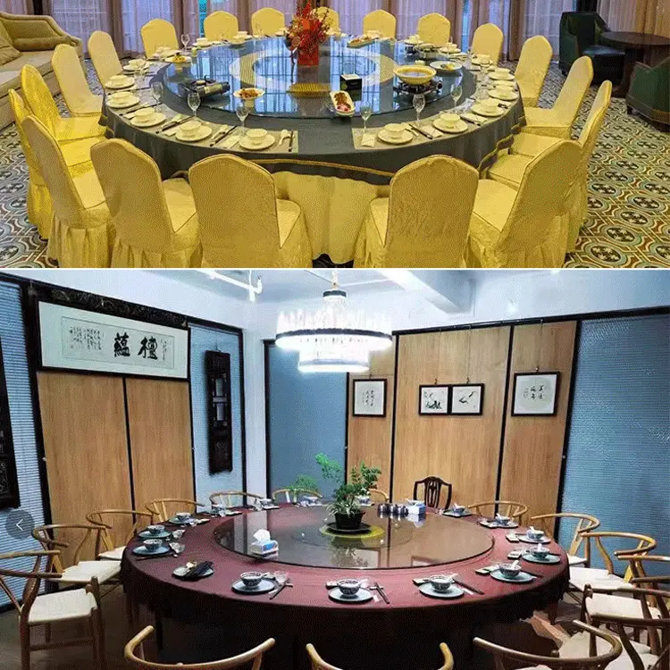 Customized Hotel Banquet Folding Table 1.2m 1.4m 1.5m 1.6m 1.8m 2.0m PVC Round Table, Solid Wood Meeting Wedding Table