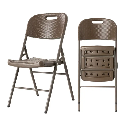 Customized  Foldable Outdoor Camping Armchair, Blow Molded Hollow Wood Grain HDPE Commercial Restaurant Leisure Chair