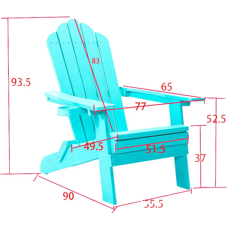Customized  HIPS American Folding Plastic Wooden Frog Chair Adirondack Chair On The Beach