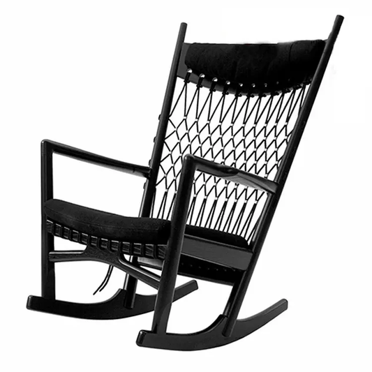 Customized  Living room Furniture Hans J Wegner's Rocking Chair New Fabric Woven Rope Solid Wood Leisure Rocking Chair