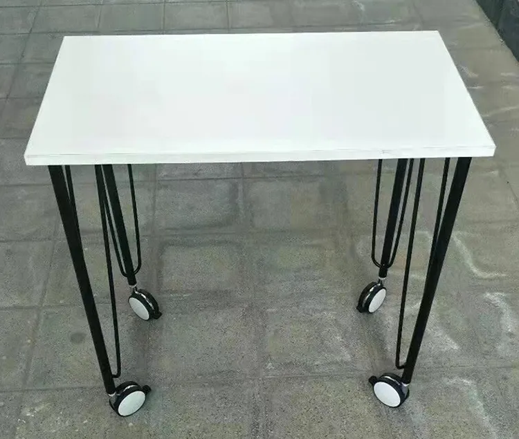 Customized High Quality Iron Metal Hairpin Legs With Wheels Black White Lacquer Modern Minimalist Restaurant Office Coffee Bar Table Legs