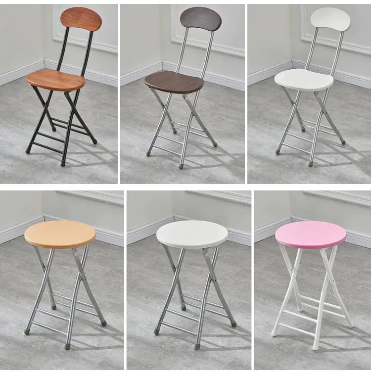 Customized  Modern Simple Backless Metal Folding Dining Chair, Bar Training Dormitory Leisure Restaurant Writing Chair