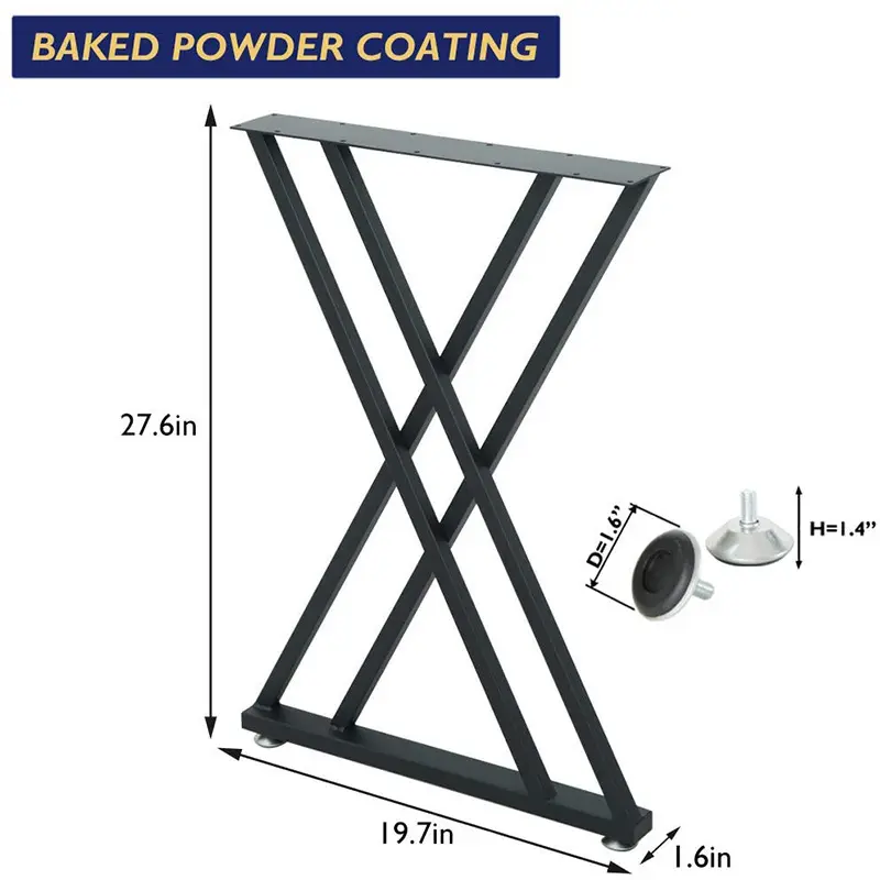 Customized Wrought Iron Table Legs Furniture Metal Hardware Bracket For Dining Table