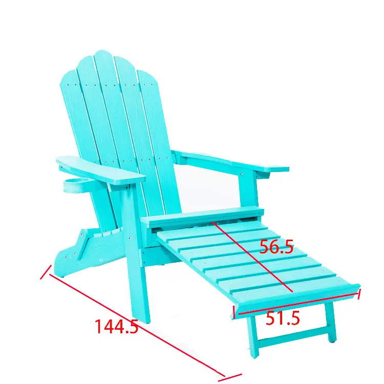 Customized  HIPS American Folding Plastic Wooden Frog Chair Adirondack Chair On The Beach