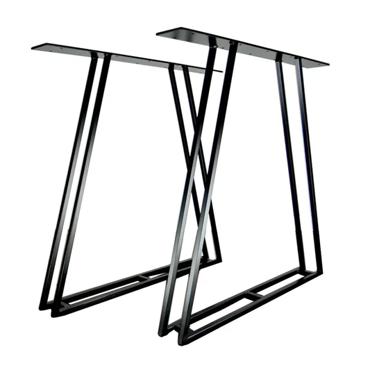Customized Office Coffee Dining Table Wrought Iron Trapezoid Metal Frame Table Legs