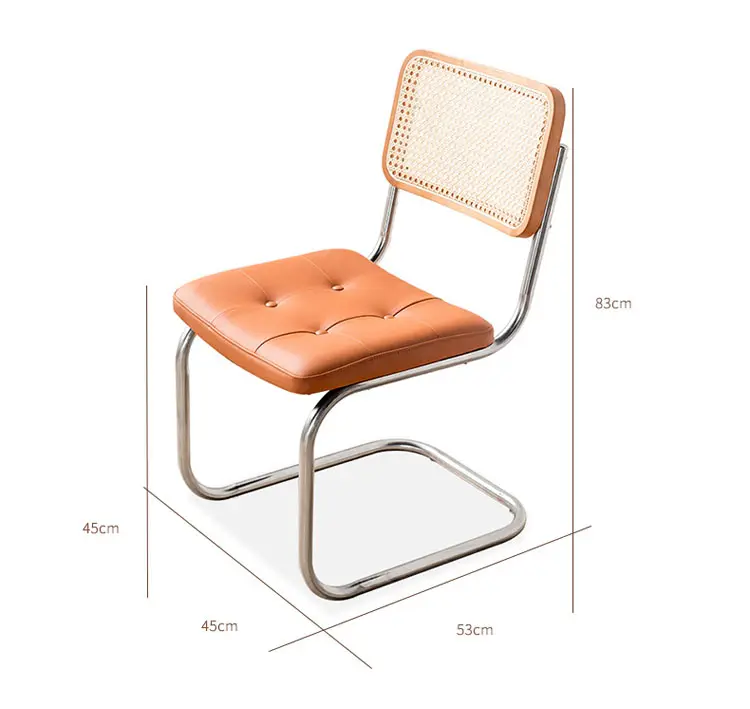 Customized French Medieval Design High Back Comfortable Restaurant Cafe Arch Metal Leg Solid Wood Cane Office Negotiation Chair