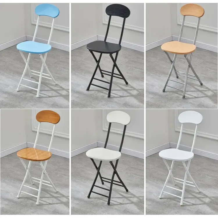 Customized  Modern Simple Backless Metal Folding Dining Chair, Bar Training Dormitory Leisure Restaurant Writing Chair