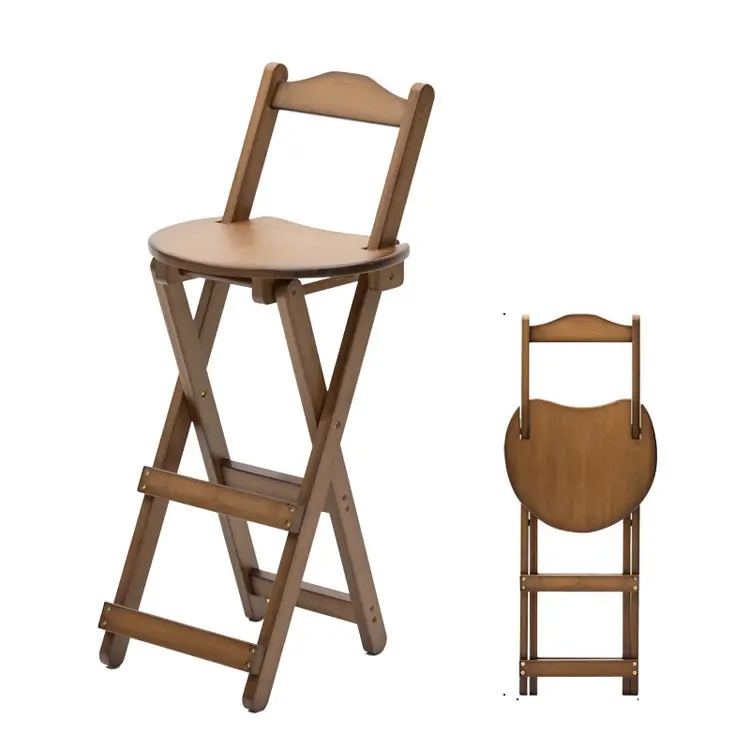 Customized Foldable Restaurant High Bamboo Bar Dining Stools Chair Garden Stool