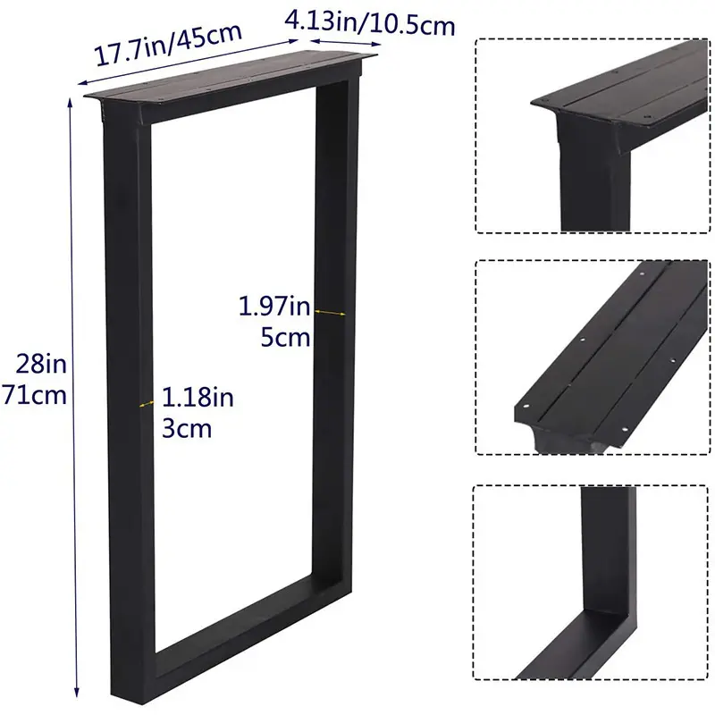 Customized Wrought Iron Table Legs Furniture Metal Hardware Bracket For Dining Table