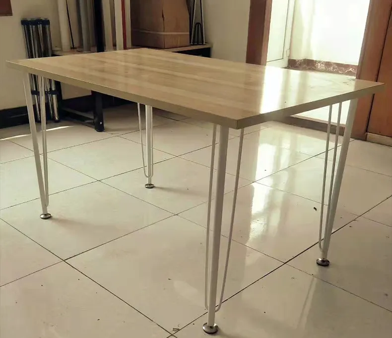 Customized High Quality Iron Metal Hairpin Legs With Wheels Black White Lacquer Modern Minimalist Restaurant Office Coffee Bar Table Legs