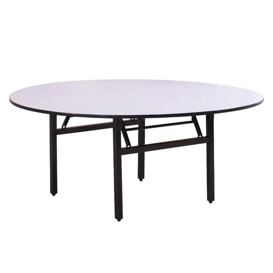 Customized Hotel Banquet Folding Table 1.2m 1.4m 1.5m 1.6m 1.8m 2.0m PVC Round Table, Solid Wood Meeting Wedding Table