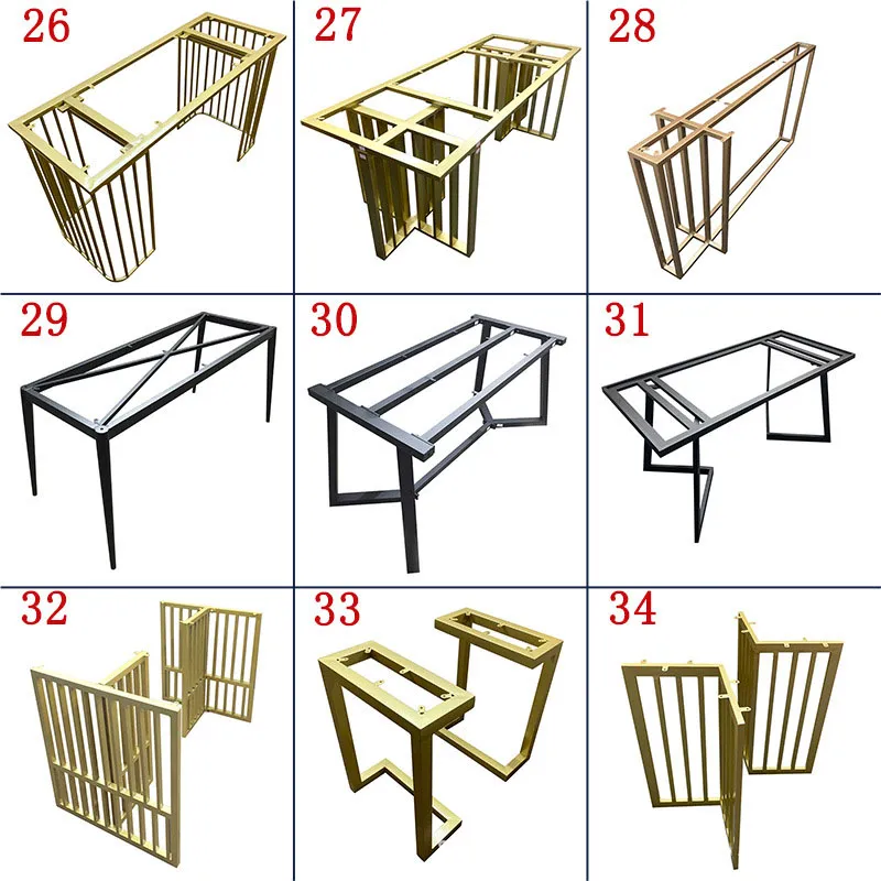 Customized Wrought Iron Bench Table Legs Slate Table Leg Brackets Metal stainless Steel Table Frame
