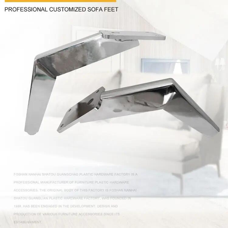 Customized 15 Minute Sickle Shaped Metal Sofa Feet Nordic Chrome Plated Furniture Feet TV Cabinet Tea Table Sofa Metal Support Feet