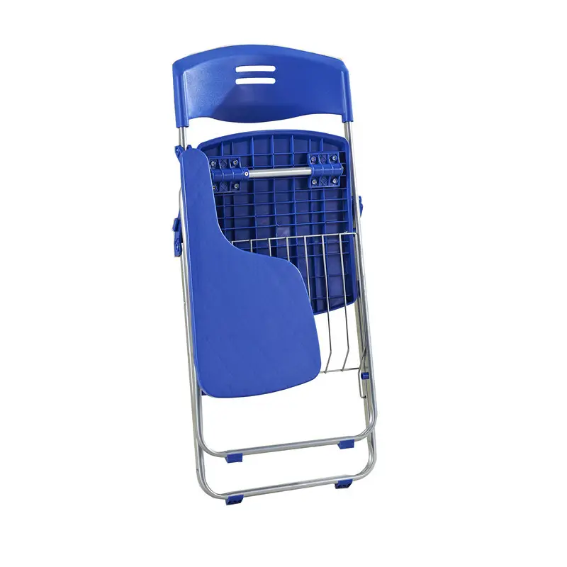Customized  Wholesale cheap folding learning and training chair with writing pad table and bookshelf, church student office conference chair
