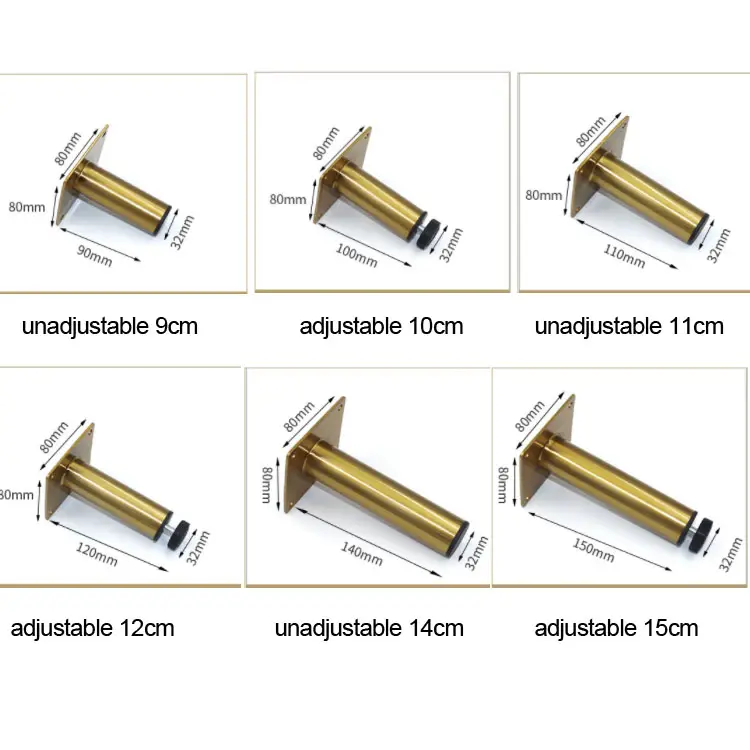 Customized Stainless Steel Adjustable TV Cabinet Cabinet Tea Table Sofa Support Leg Metal Furniture Hardware Leg