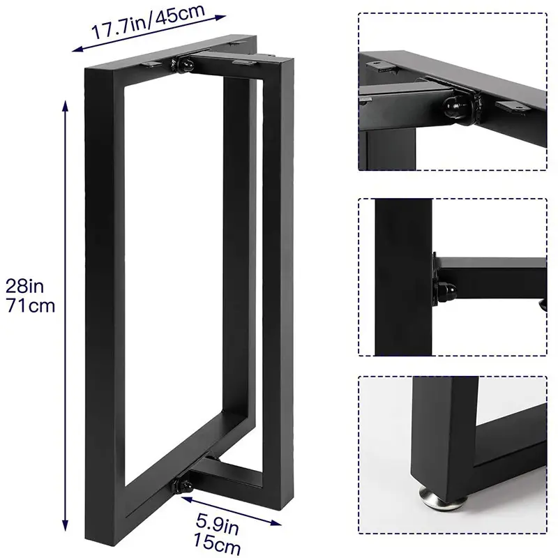 Customized Wrought Iron Table Legs Furniture Metal Hardware Bracket For Dining Table