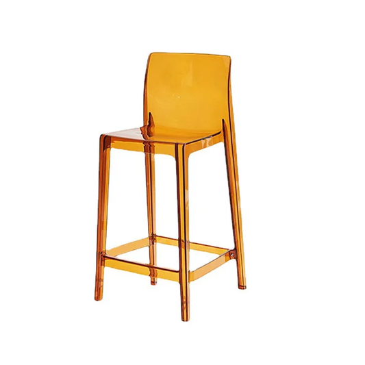 Customized  Nordic Style Home Stackable Simple Plastic Bar Front High Transparent Acrylic Chair